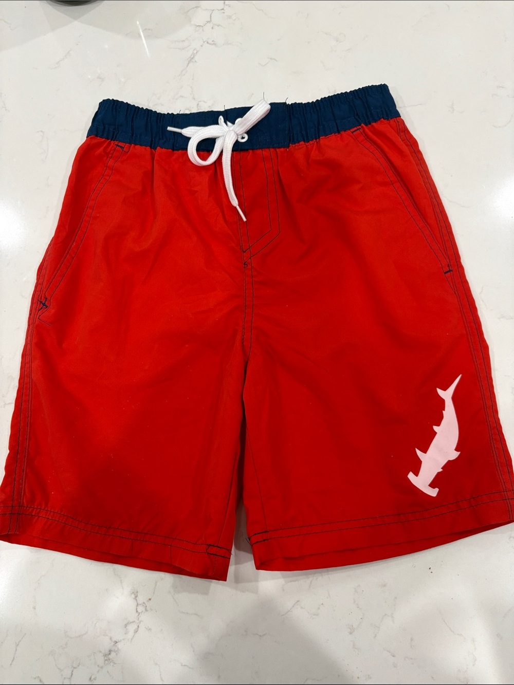 Big Chill Swim Shorts with Navy Waistband and Drawstring. NWOT